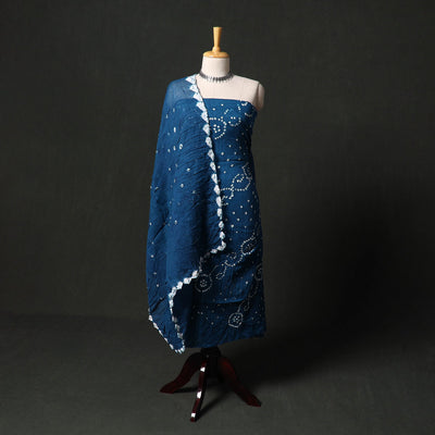 Kutch tie-dye satin cotton bandhani 3pc unstitched dress