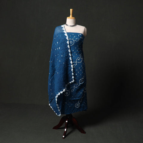 Kutch tie-dye satin cotton bandhani 3pc unstitched dress