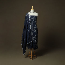Kutch tie-dye satin cotton bandhani 3pc unstitched dress