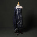 Kutch tie-dye satin cotton bandhani 3pc unstitched dress