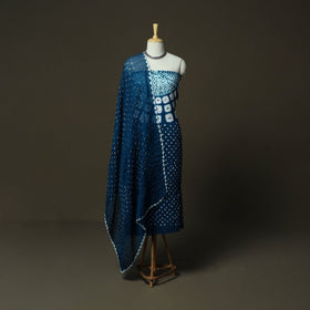 Kutch tie-dye satin cotton bandhani 3pc unstitched dress