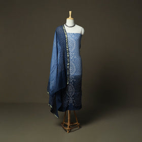 Kutch tie-dye satin cotton bandhani 3pc unstitched dress