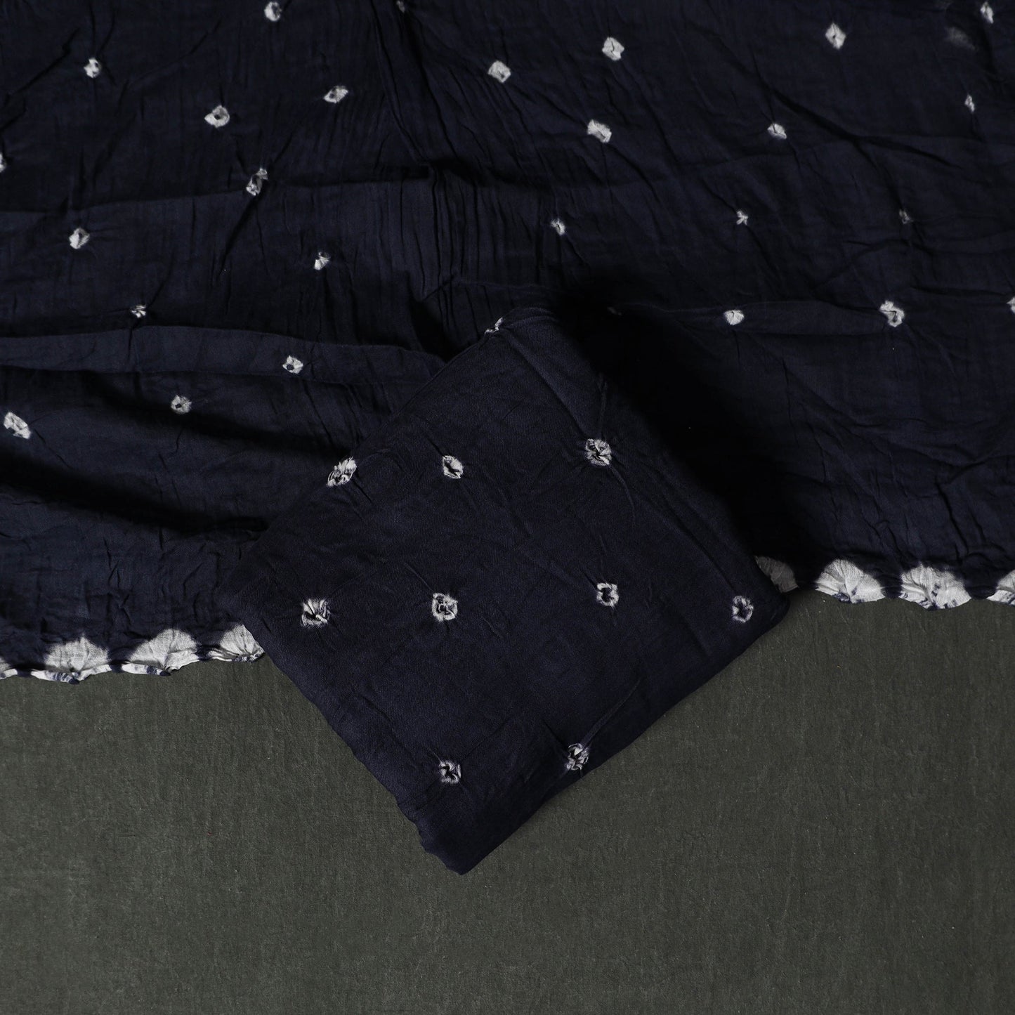 Kutch tie-dye satin cotton bandhani 3pc unstitched dress