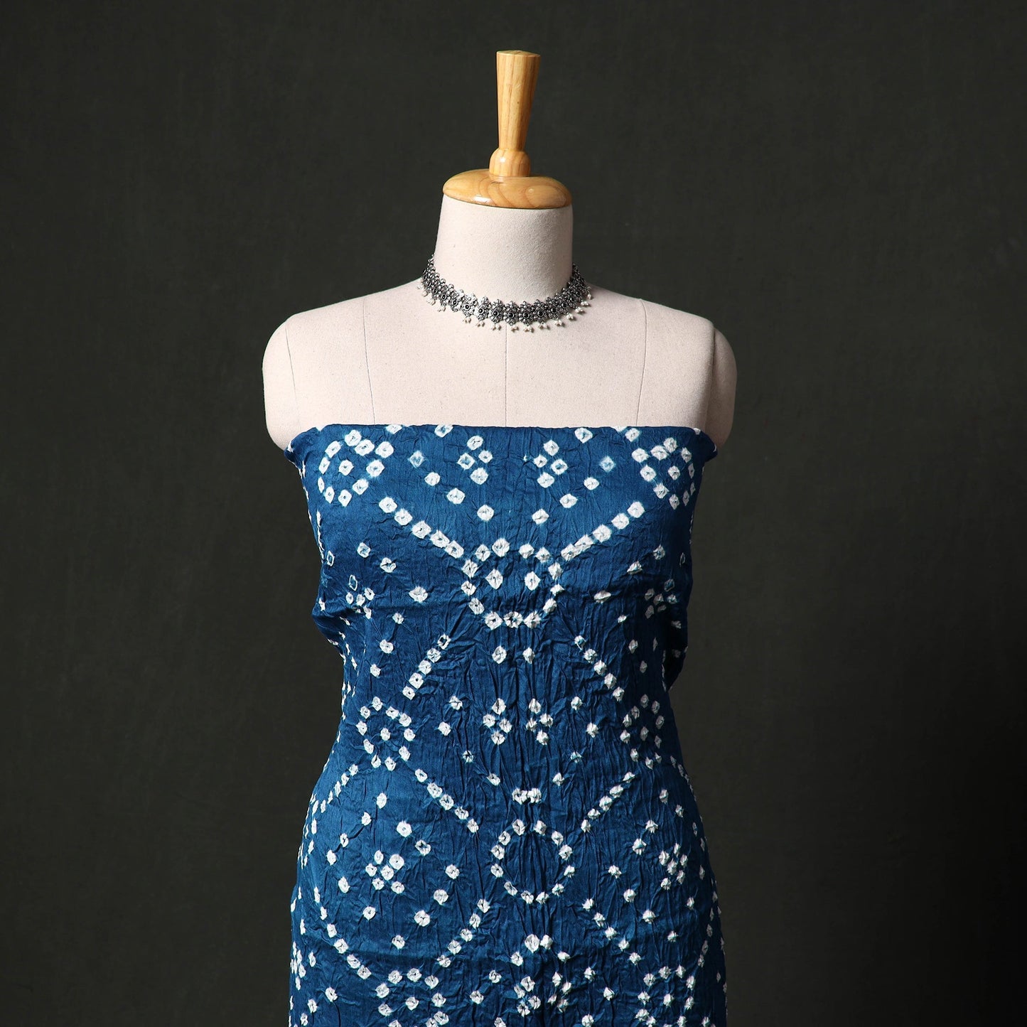 Kutch tie-dye satin cotton bandhani 3pc unstitched dress