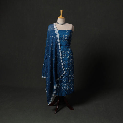 Kutch tie-dye satin cotton bandhani 3pc unstitched dress