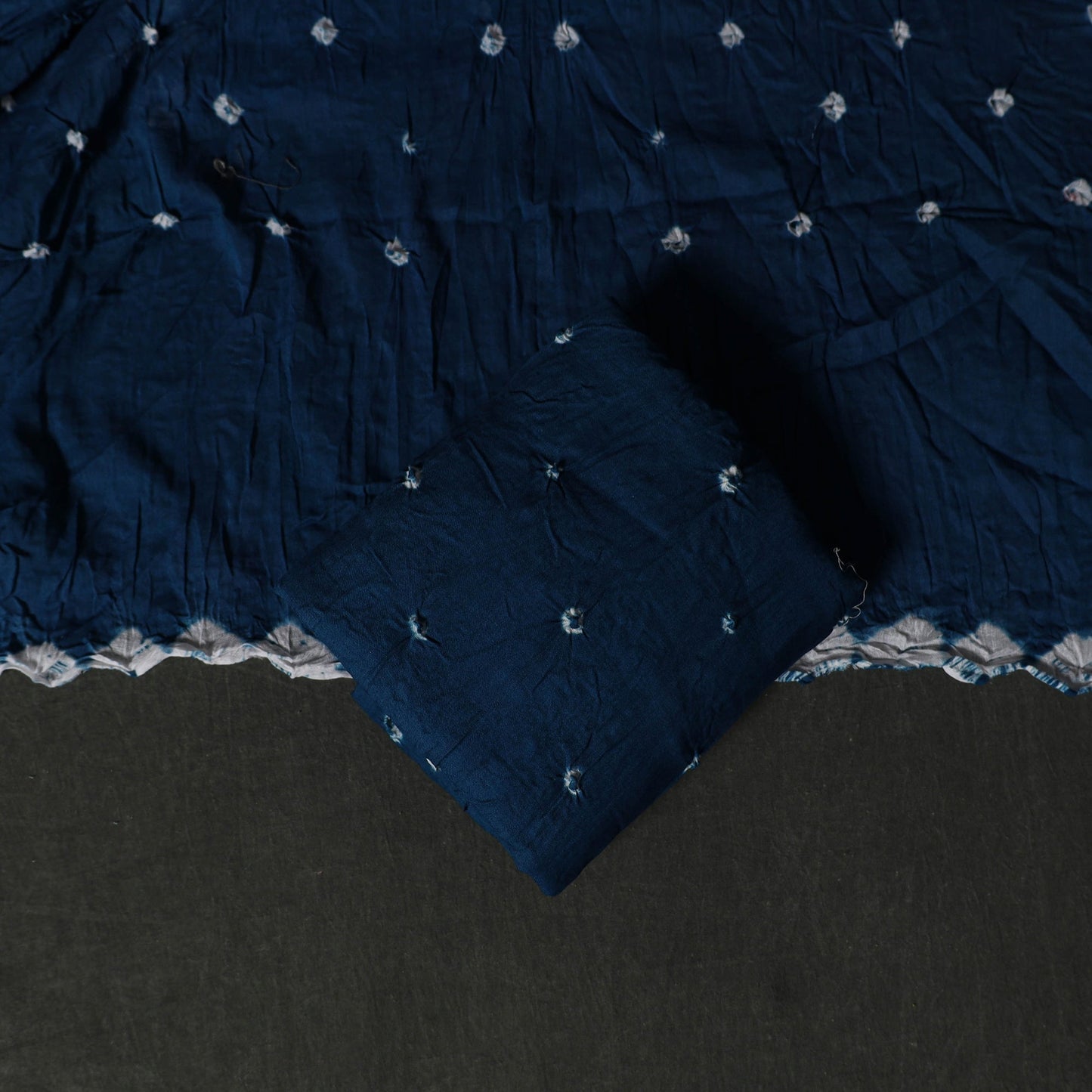 Kutch tie-dye satin cotton bandhani 3pc unstitched dress