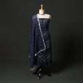 Kutch tie-dye satin cotton bandhani 3pc unstitched dress