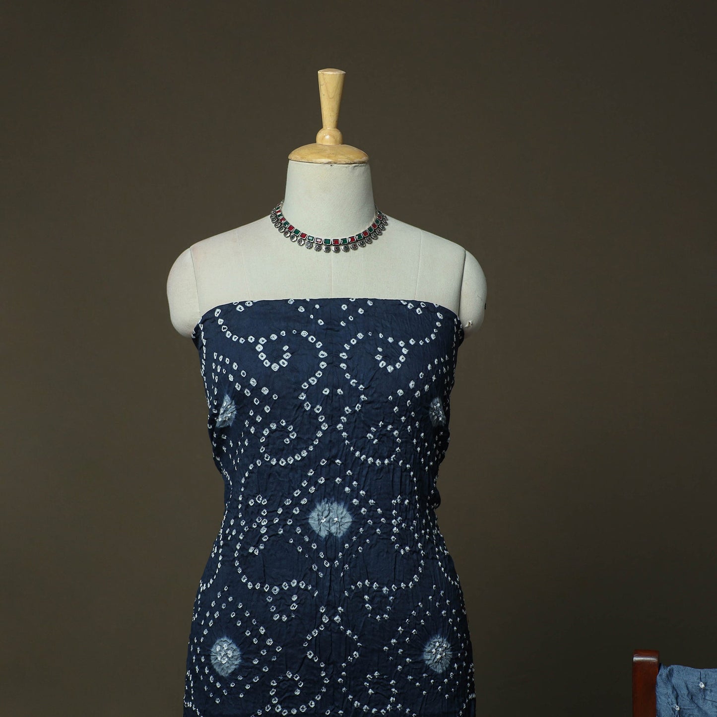 Kutch tie-dye satin cotton bandhani 3pc unstitched dress