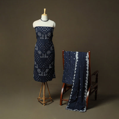 Kutch tie-dye satin cotton bandhani 3pc unstitched dress