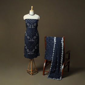 Kutch tie-dye satin cotton bandhani 3pc unstitched dress