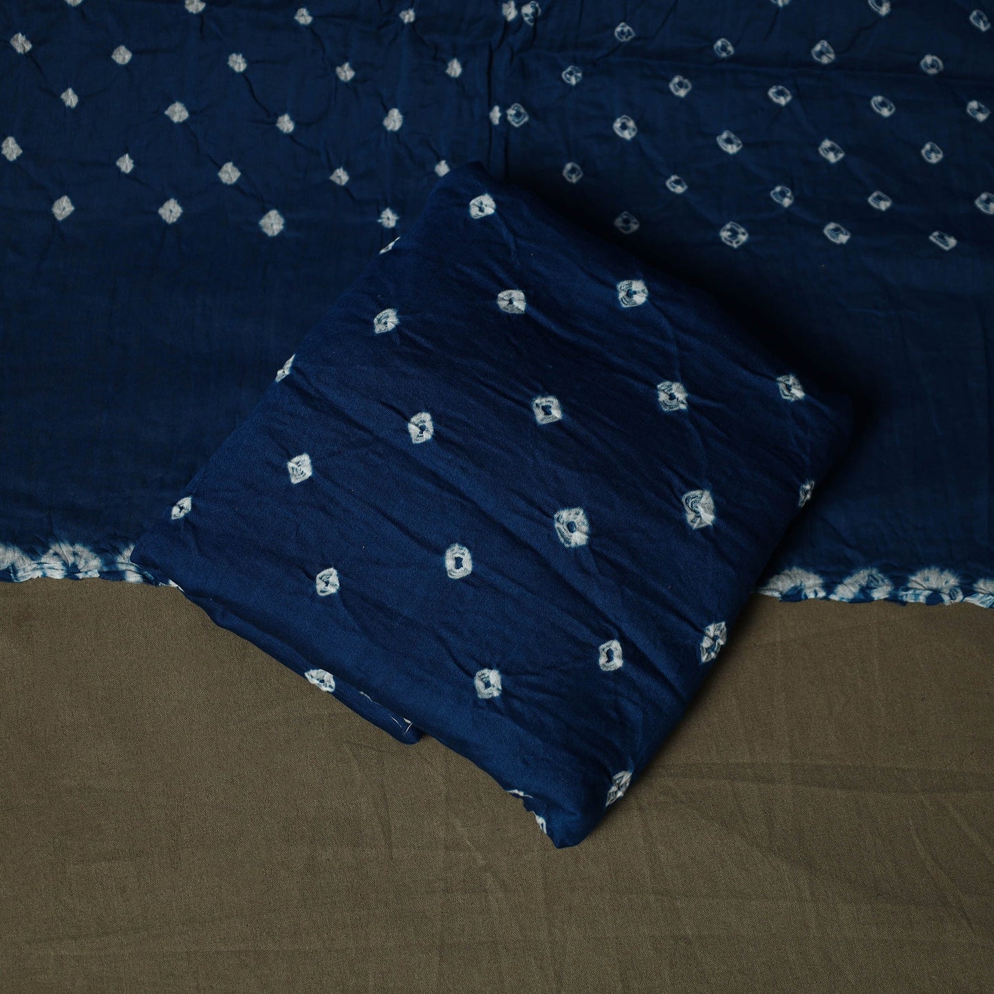 Kutch tie-dye satin cotton bandhani 3pc unstitched dress