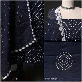 Kutch tie-dye satin cotton bandhani 3pc unstitched dress