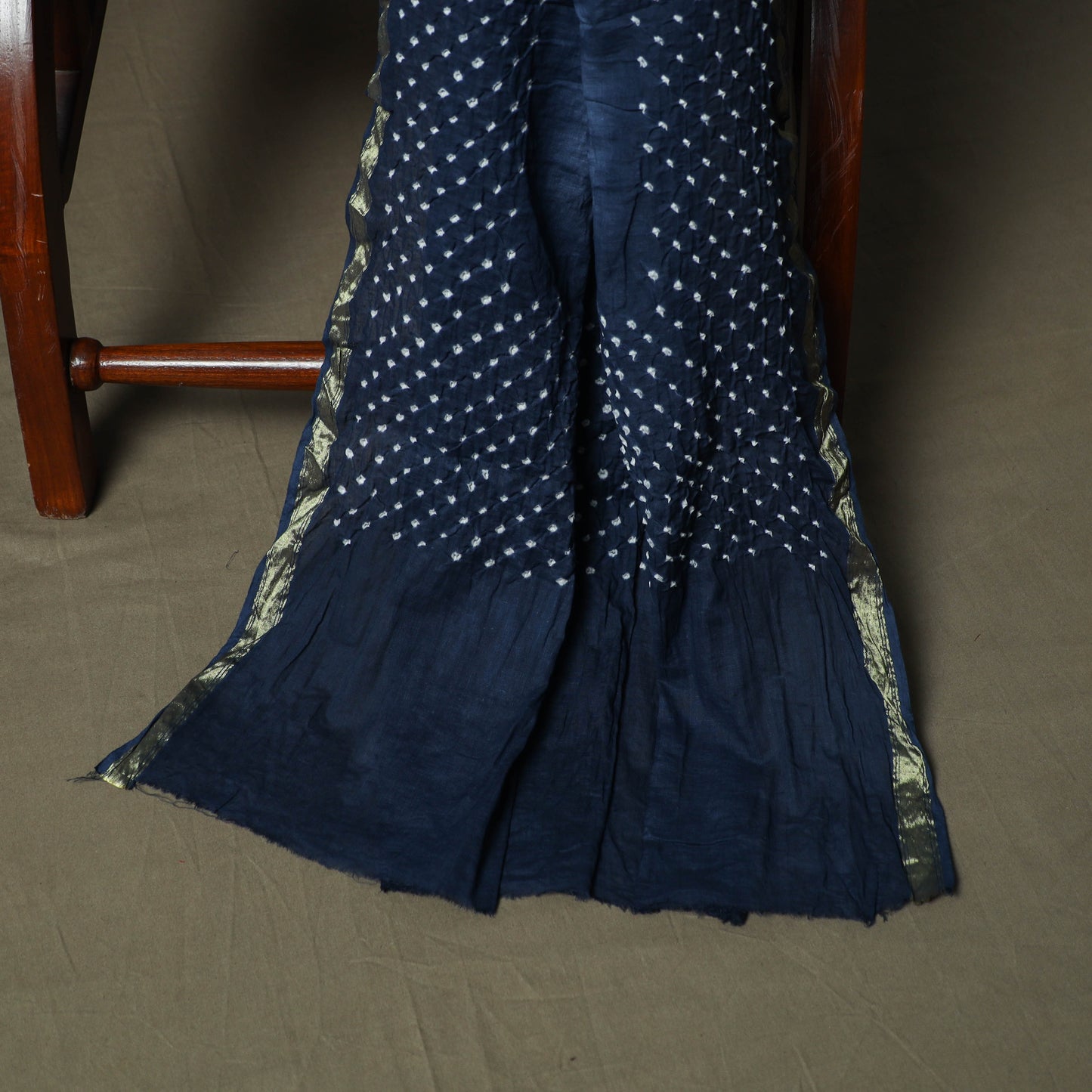 Kutch tie-dye satin cotton bandhani 3pc unstitched dress