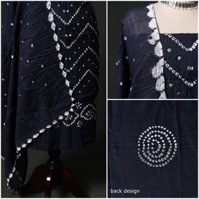 Kutch tie-dye satin cotton bandhani 3pc unstitched dress