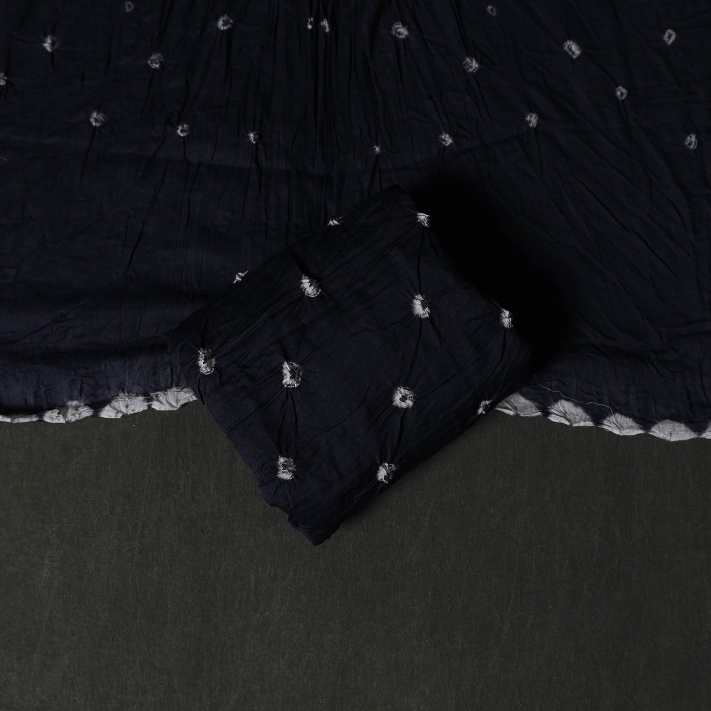 Kutch tie-dye satin cotton bandhani 3pc unstitched dress