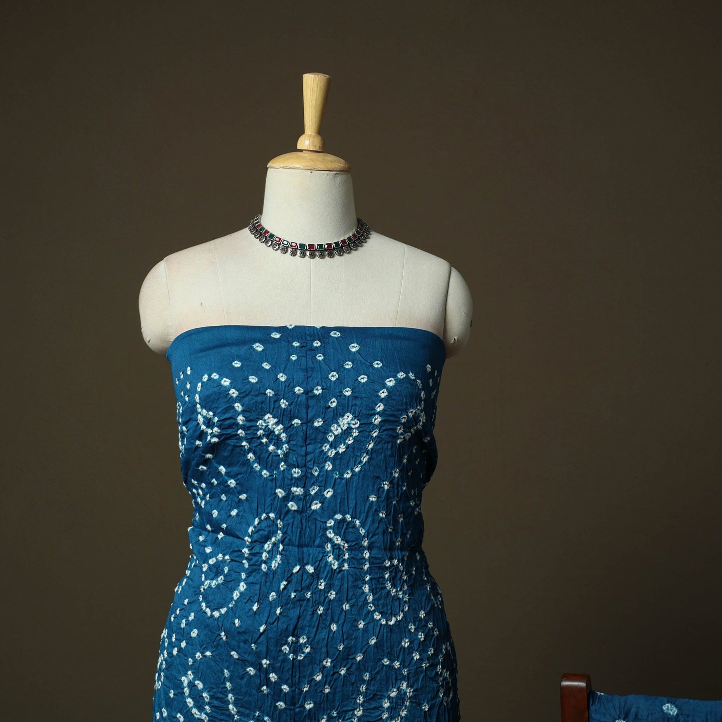 Kutch tie-dye satin cotton bandhani 3pc unstitched dress