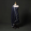 Kutch tie-dye satin cotton bandhani 3pc unstitched dress