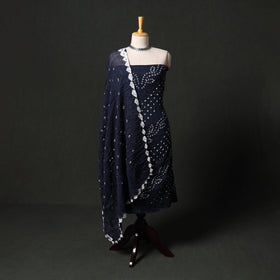 Kutch tie-dye satin cotton bandhani 3pc unstitched dress