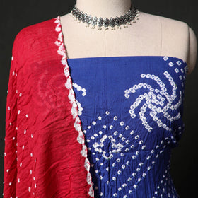 Kutch tie-dye satin cotton bandhani 3pc unstitched dress
