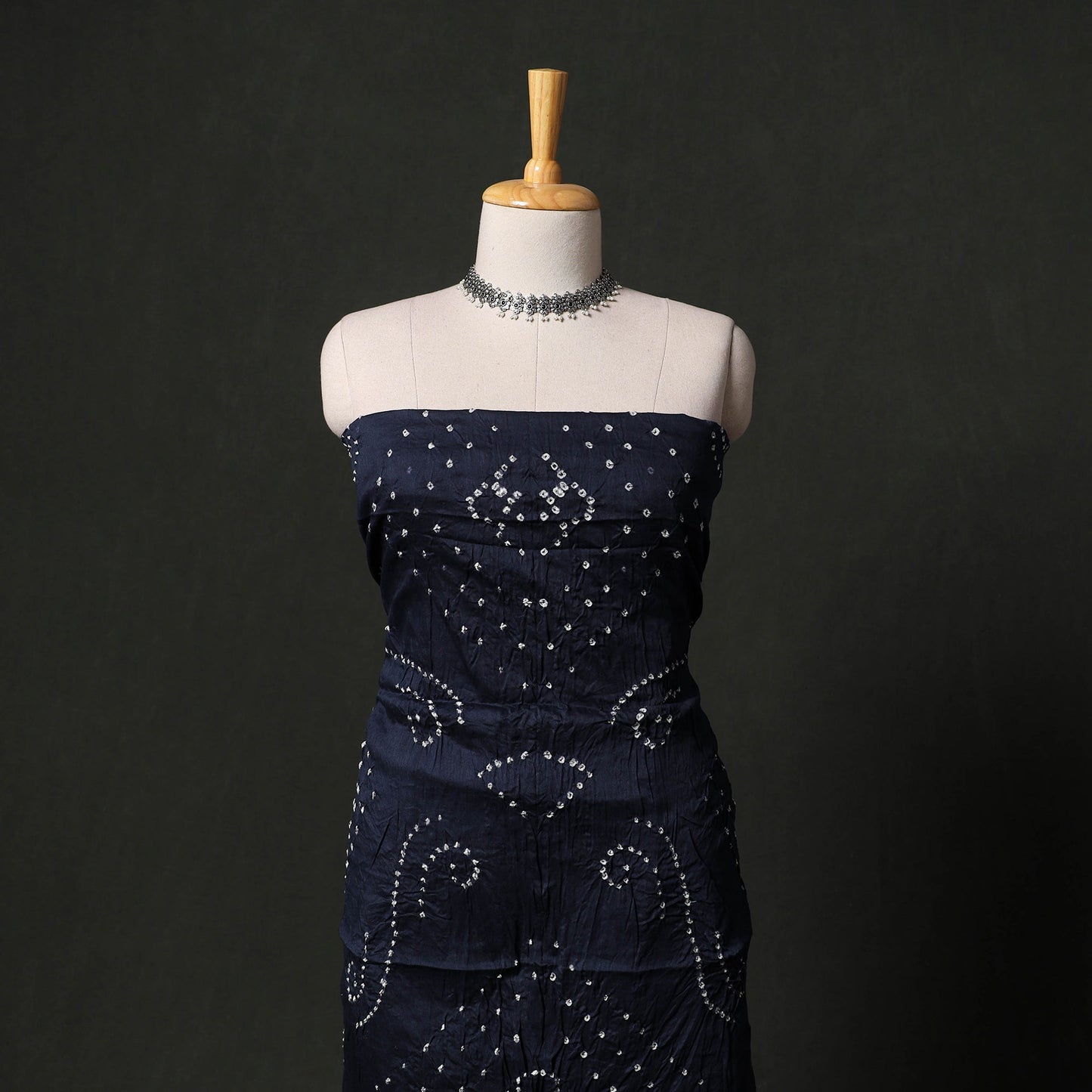 Kutch tie-dye satin cotton bandhani 3pc unstitched dress