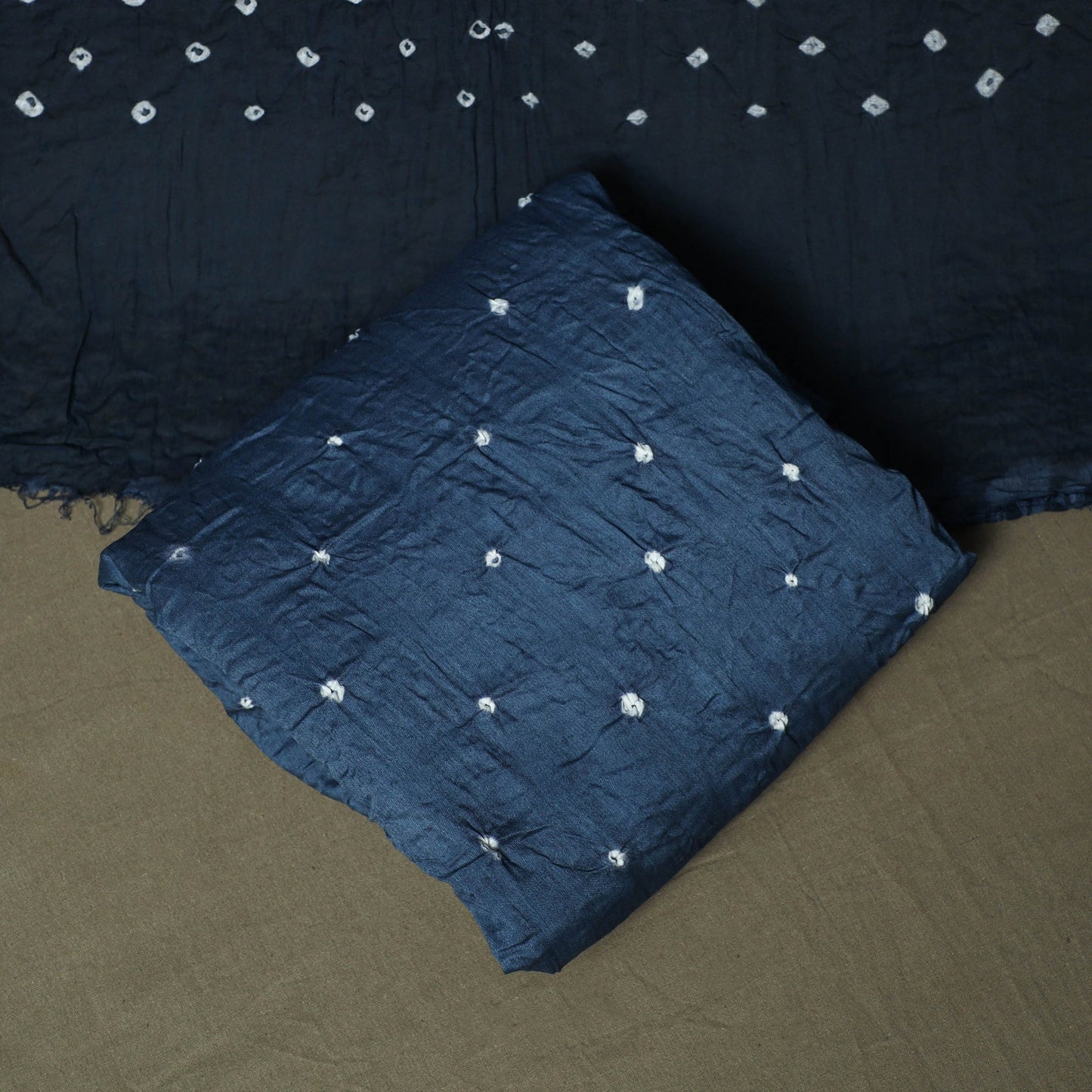 Kutch tie-dye satin cotton bandhani 3pc unstitched dress