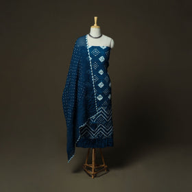 Kutch tie-dye satin cotton bandhani 3pc unstitched dress