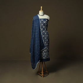 Kutch tie-dye satin cotton bandhani 3pc unstitched dress