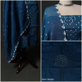 Kutch tie-dye satin cotton bandhani 3pc unstitched dress