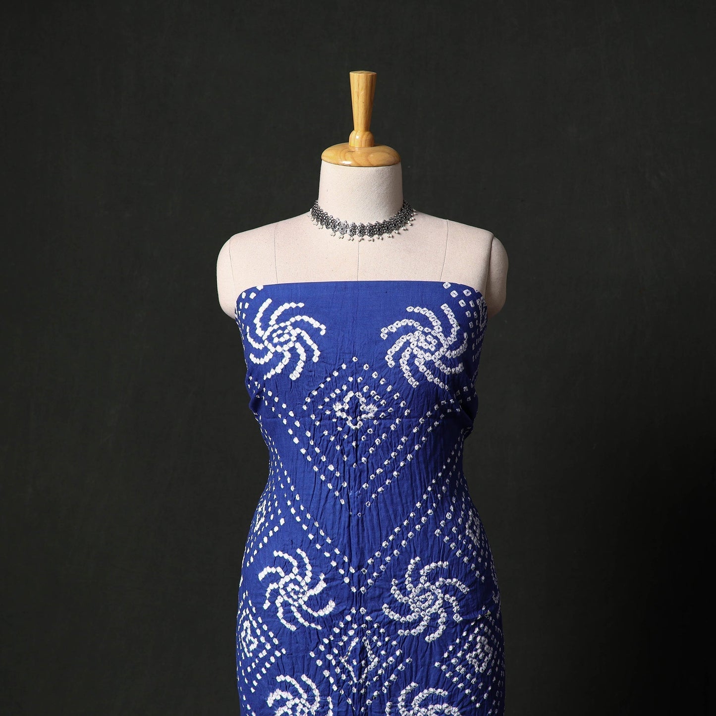 Kutch tie-dye satin cotton bandhani 3pc unstitched dress