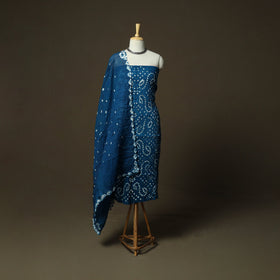 Kutch tie-dye satin cotton bandhani 3pc unstitched dress