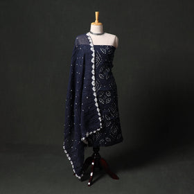 Kutch tie-dye satin cotton bandhani 3pc unstitched dress