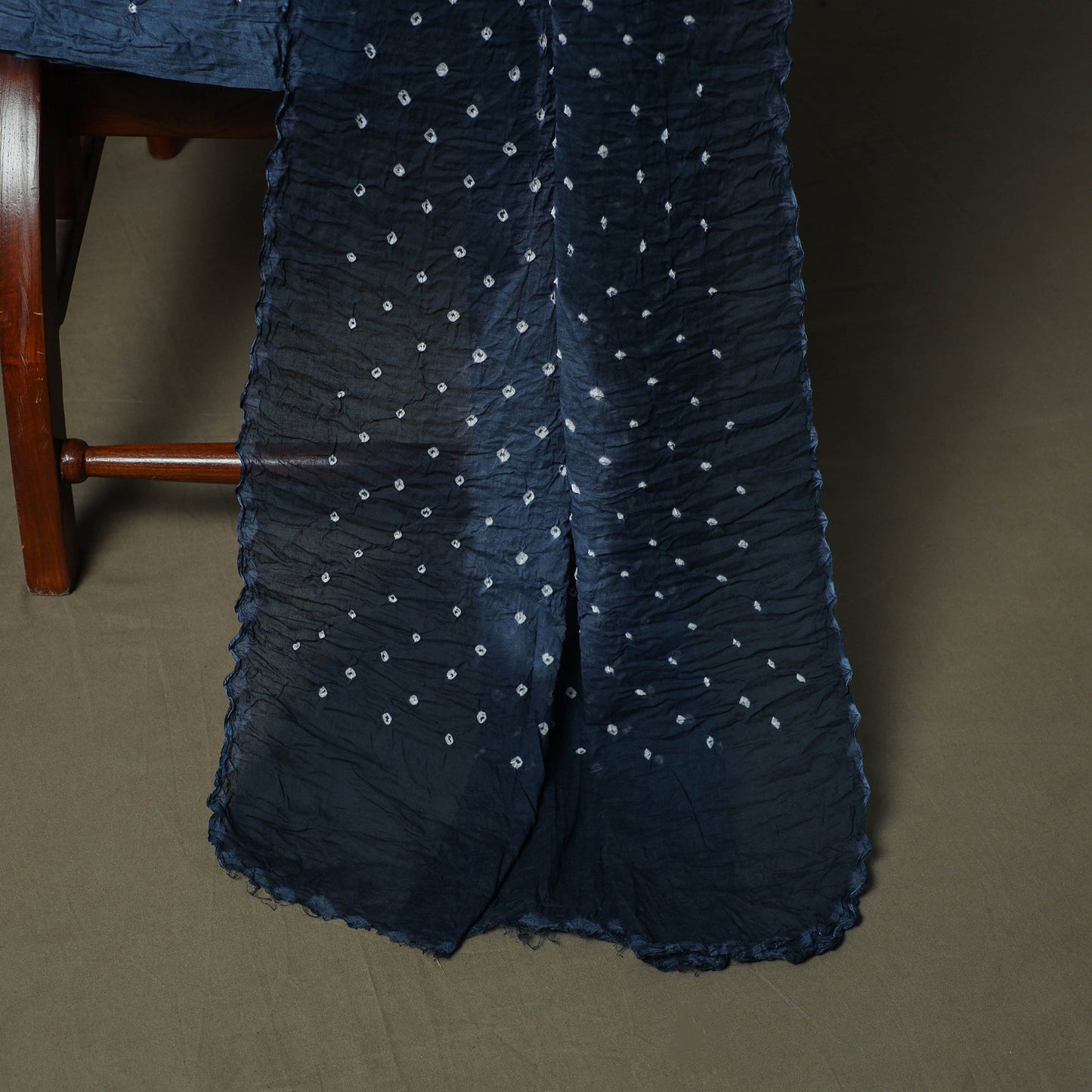 Kutch tie-dye satin cotton bandhani 3pc unstitched dress