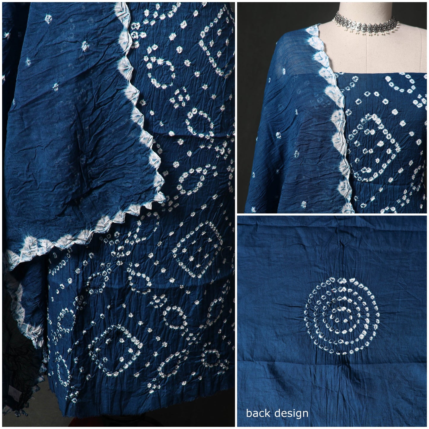 Kutch tie-dye satin cotton bandhani 3pc unstitched dress