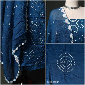 Kutch tie-dye satin cotton bandhani 3pc unstitched dress