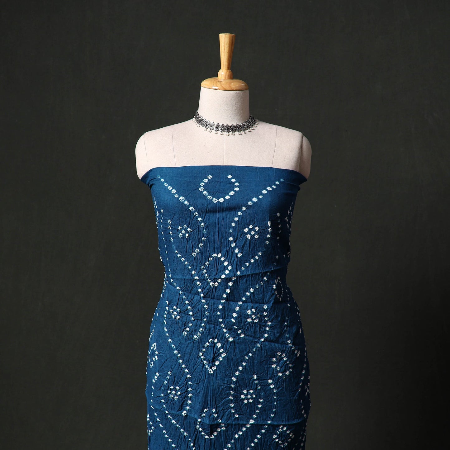 Kutch tie-dye satin cotton bandhani 3pc unstitched dress