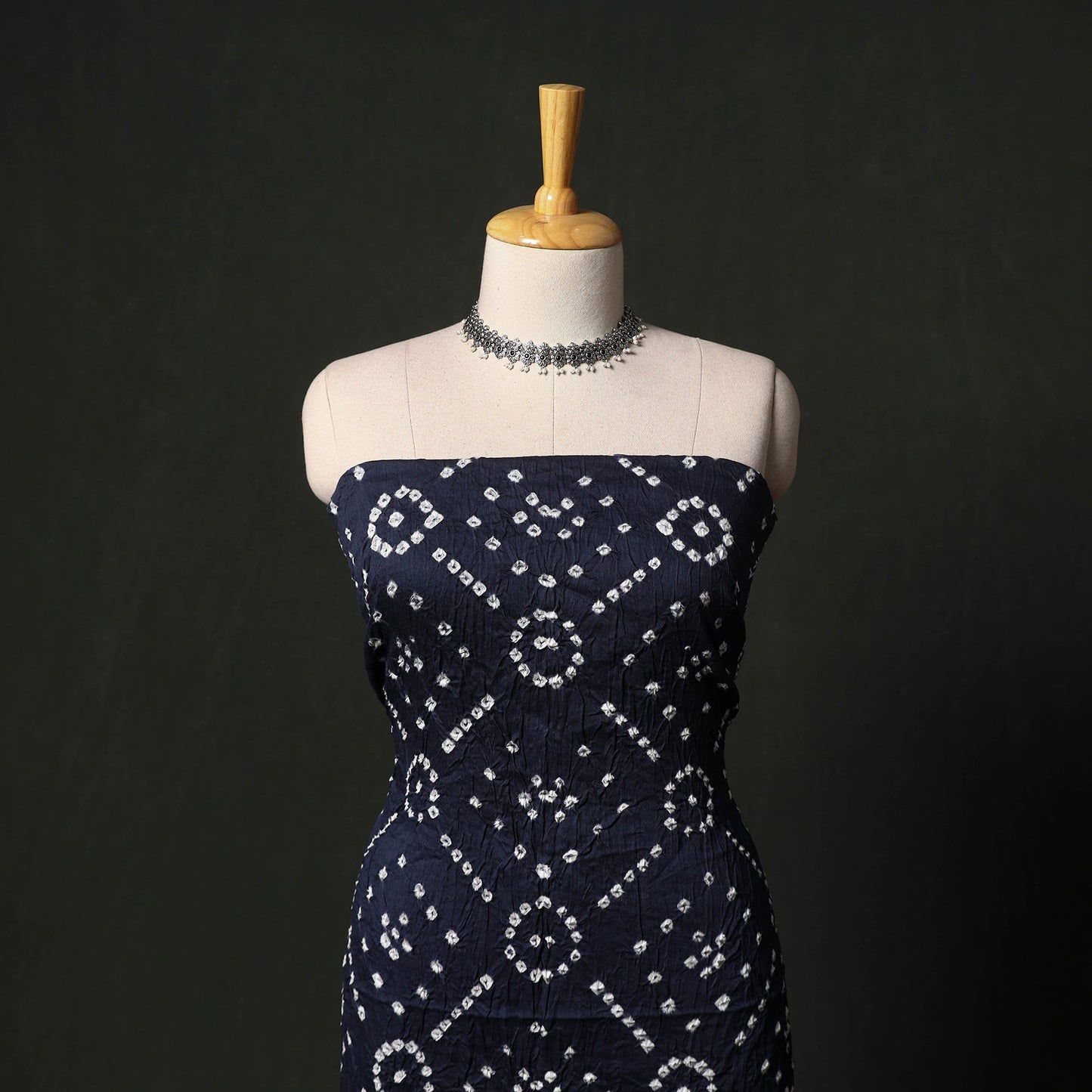 Kutch tie-dye satin cotton bandhani 3pc unstitched dress