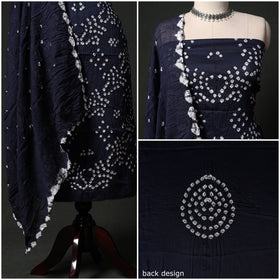 Kutch tie-dye satin cotton bandhani 3pc unstitched dress