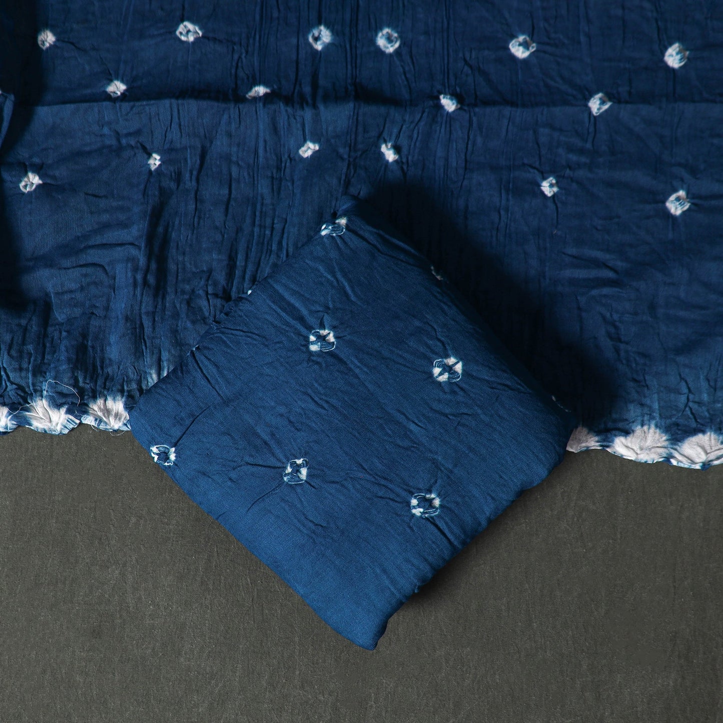 Kutch tie-dye satin cotton bandhani 3pc unstitched dress