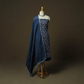 Kutch tie-dye satin cotton bandhani 3pc unstitched dress