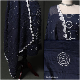 Kutch tie-dye satin cotton bandhani 3pc unstitched dress