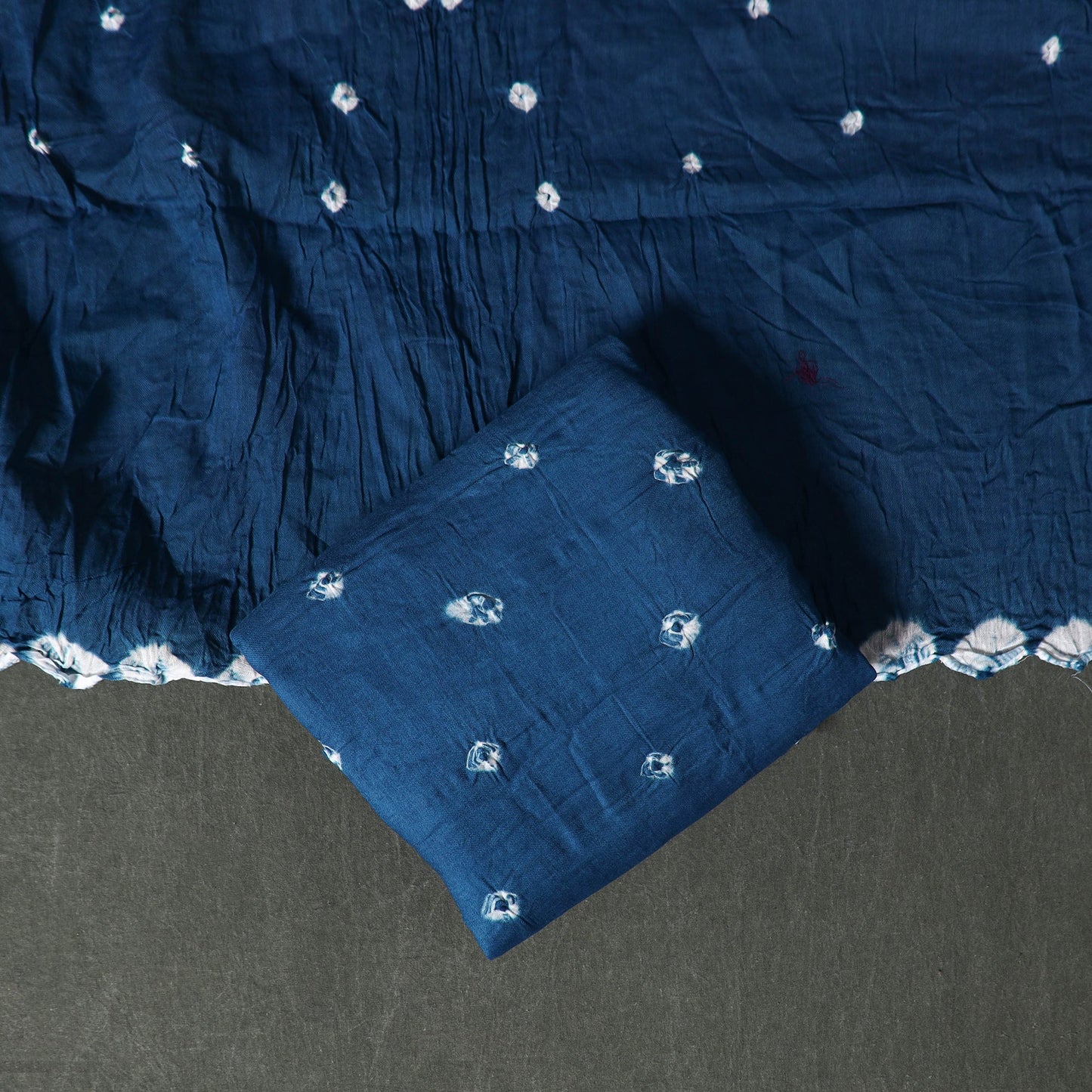 Kutch tie-dye satin cotton bandhani 3pc unstitched dress