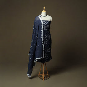Kutch tie-dye satin cotton bandhani 3pc unstitched dress