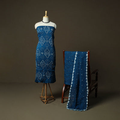 Kutch tie-dye satin cotton bandhani 3pc unstitched dress