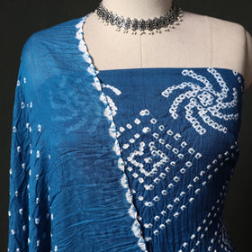 Kutch tie-dye satin cotton bandhani 3pc unstitched dress