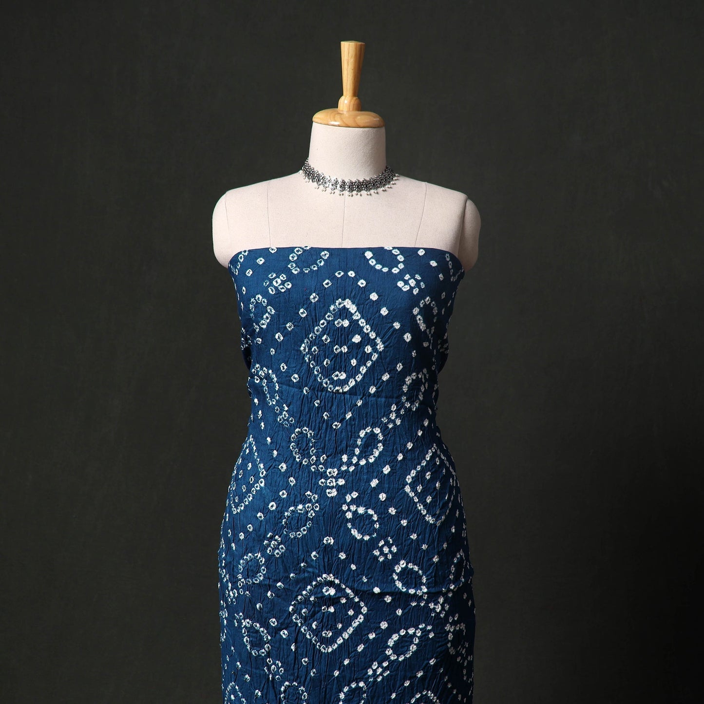 Kutch tie-dye satin cotton bandhani 3pc unstitched dress