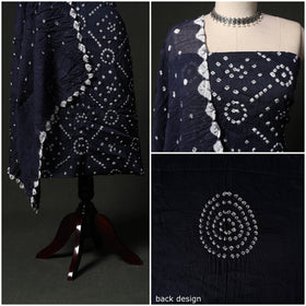 Kutch tie-dye satin cotton bandhani 3pc unstitched dress