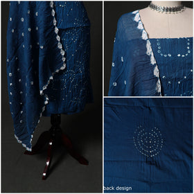 Kutch tie-dye satin cotton bandhani 3pc unstitched dress