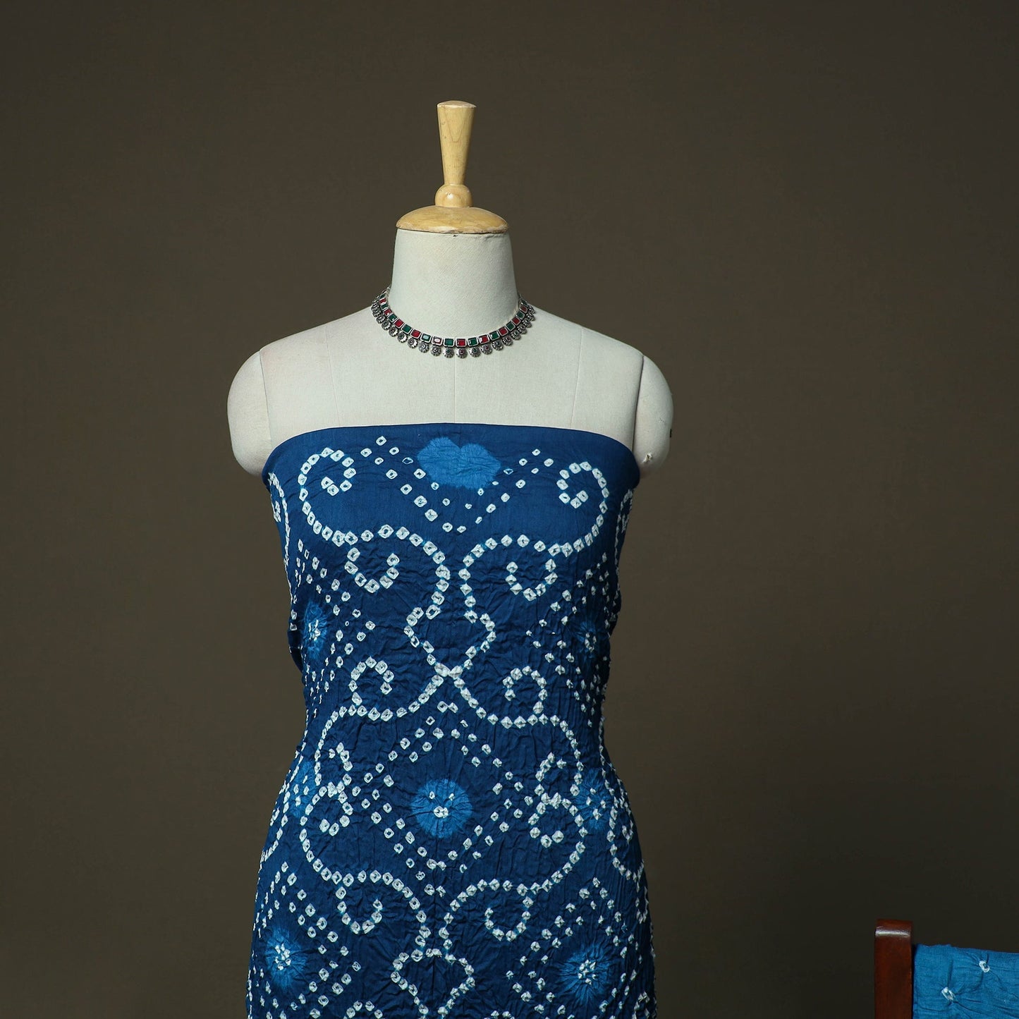 Kutch tie-dye satin cotton bandhani 3pc unstitched dress