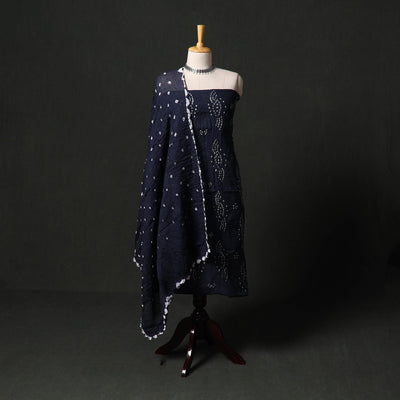 Kutch tie-dye satin cotton bandhani 3pc unstitched dress