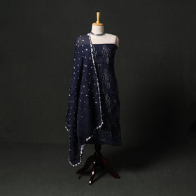 Kutch tie-dye satin cotton bandhani 3pc unstitched dress